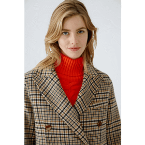 Oui Checked Coat